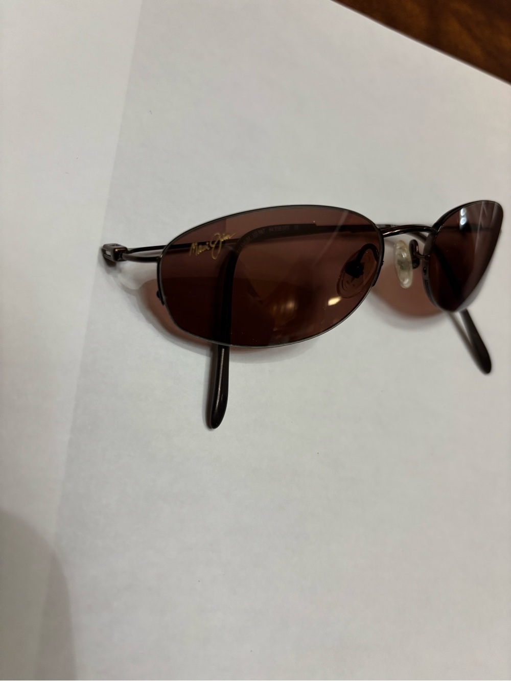 Maui Jim Rimless titanium metal frame sunglasses with Oval Brown Lens - Picture 2 of 7